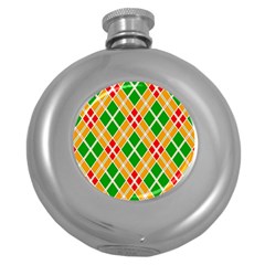 Colorful Color Pattern Diamonds Round Hip Flask (5 Oz) by Simbadda