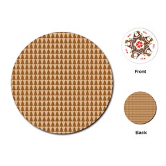 Pattern Gingerbread Brown Playing Cards (round)  by Simbadda
