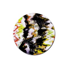 Canvas Acrylic Digital Design Rubber Coaster (round)  by Simbadda