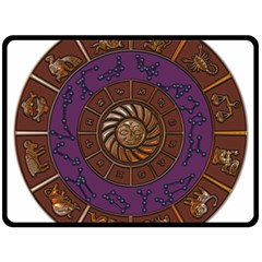 Zodiak Zodiac Sign Metallizer Art Double Sided Fleece Blanket (large)  by Simbadda