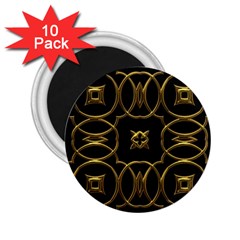 Black And Gold Pattern Elegant Geometric Design 2 25  Magnets (10 Pack)  by yoursparklingshop