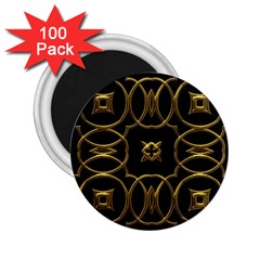 Black And Gold Pattern Elegant Geometric Design 2 25  Magnets (100 Pack)  by yoursparklingshop