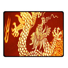 Fabric Pattern Dragon Embroidery Texture Double Sided Fleece Blanket (small)  by Simbadda