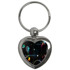 Glare Light Luster Circles Shapes Key Chains (heart)  by Simbadda