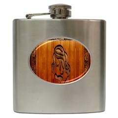 Pattern Shape Wood Background Texture Hip Flask (6 Oz) by Simbadda