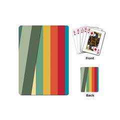Texture Stripes Lines Color Bright Playing Cards (mini)  by Simbadda