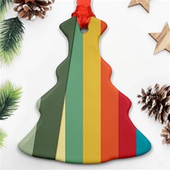 Texture Stripes Lines Color Bright Ornament (christmas Tree)  by Simbadda