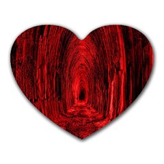 Tunnel Red Black Light Heart Mousepads by Simbadda