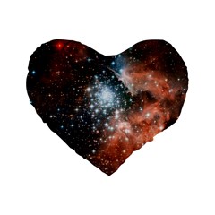 Star Cluster Standard 16  Premium Flano Heart Shape Cushions by SpaceShop