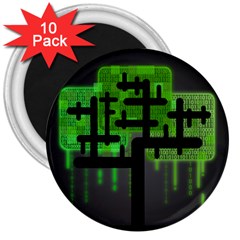 Binary Binary Code Binary System 3  Magnets (10 Pack)  by Simbadda