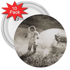 Astronaut Space Travel Space 3  Buttons (10 Pack)  by Simbadda