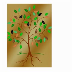 Tree Root Leaves Contour Outlines Large Garden Flag (two Sides) by Simbadda