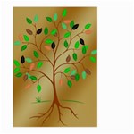 Tree Root Leaves Contour Outlines Large Garden Flag (Two Sides) Back