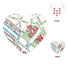 Paris Map Playing Cards (heart)  by Simbadda