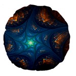 Fractal Star Large 18  Premium Round Cushions Back