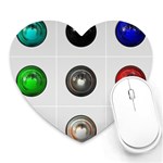 9 Power Buttons Heart Mousepads Front