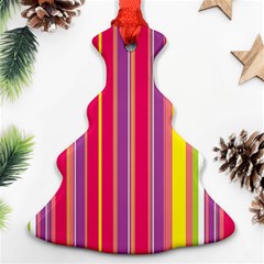 Stripes Colorful Background Christmas Tree Ornament (two Sides) by Simbadda