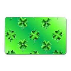 Shamrock Green Pattern Design Magnet (rectangular) by Simbadda
