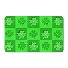 Fabric Shamrocks Clovers Magnet (rectangular) by Simbadda
