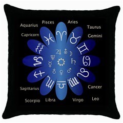 Astrology Birth Signs Chart Throw Pillow Case (black) by Amaryn4rt