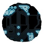 A Completely Seamless Background Design Circuitry Large 18  Premium Flano Round Cushions Back