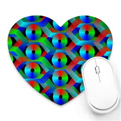 Bee Hive Color Disks Heart Mousepads by Amaryn4rt