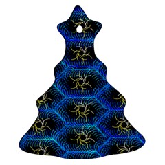Blue Bee Hive Pattern Christmas Tree Ornament (two Sides) by Amaryn4rt