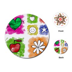 A Set Of Watercolour Icons Playing Cards (round)  by Amaryn4rt