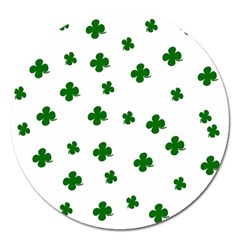 St  Patrick s Clover Pattern Magnet 5  (round) by Valentinaart