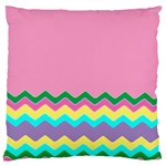 Easter Chevron Pattern Stripes Large Cushion Case (Two Sides) Front