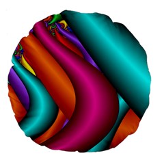 Fractal Wallpaper Color Pipes Large 18  Premium Flano Round Cushions by Amaryn4rt