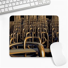Fractal Image Of Copper Pipes Large Mousepads by Amaryn4rt