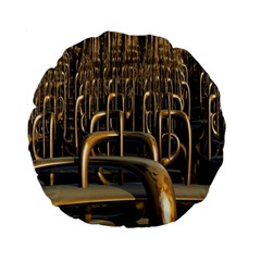 Fractal Image Of Copper Pipes Standard 15  Premium Round Cushions by Amaryn4rt