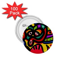 A Seamless Crazy Face Doodle Pattern 1 75  Buttons (100 Pack)  by Amaryn4rt