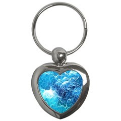 Fractal Occean Waves Artistic Background Key Chains (heart)  by Amaryn4rt