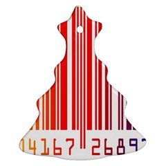 Colorful Gradient Barcode Christmas Tree Ornament (two Sides) by Simbadda