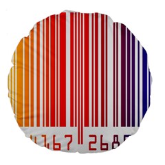 Colorful Gradient Barcode Large 18  Premium Round Cushions by Simbadda