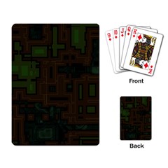 Circuit Board A Completely Seamless Background Design Playing Card by Simbadda