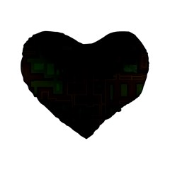 Circuit Board A Completely Seamless Background Design Standard 16  Premium Heart Shape Cushions by Simbadda