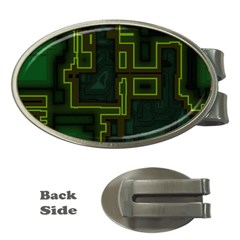 A Completely Seamless Background Design Circuit Board Money Clips (oval)  by Simbadda