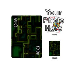 A Completely Seamless Background Design Circuit Board Playing Cards 54 (mini)  by Simbadda