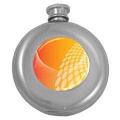 Abstract Orange Background Round Hip Flask (5 Oz) by Simbadda