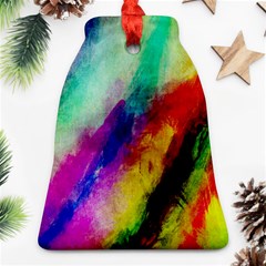 Colorful Abstract Paint Splats Background Ornament (bell) by Simbadda