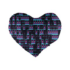 Techno Fractal Wallpaper Standard 16  Premium Heart Shape Cushions by Simbadda