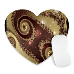 Space Fractal Abstraction Digital Computer Graphic Heart Mousepads by Simbadda