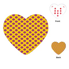 Polka Dot Purple Yellow Orange Playing Cards (heart)  by Mariart