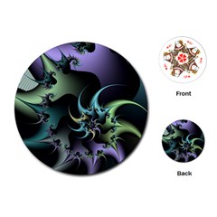 Fractal Image With Sharp Wheels Playing Cards (round)  by Simbadda