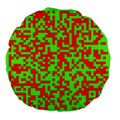 Colorful Qr Code Digital Computer Graphic Large 18  Premium Round Cushions by Simbadda