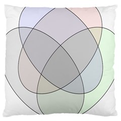 Four Way Venn Diagram Circle Large Cushion Case (two Sides) by Mariart