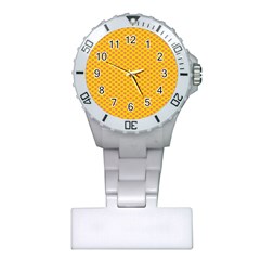 Polka Dot Orange Yellow Plastic Nurses Watch by Mariart